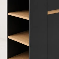 HOMCOM Dressoir, buffetkast met groot kastvak, 3-laags schap en lade, zwart, 110 x 29,5 x 82 cm(m-12)