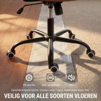 Vinsetto bureaustoel met wielen, draaistoel, bureaustoel, tuimelfunctie, bruin(m-6)
