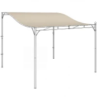 Outsunny Ersatzdach für Pergola Sonnensegel für Terrassenüberdachung Ersatz-Dachplane für 3 x 3 m Pavillon 298x293 cm Cremeweiß(m-1)
