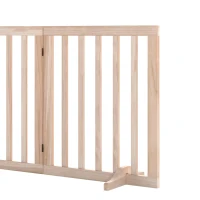 PawHut Barrière de Sécurité pour Chien Barrière Chien Sans Perçage Pliable et Autoportante 3 Panneaux 150 x 36 x 61 cm Naturel(m-12)