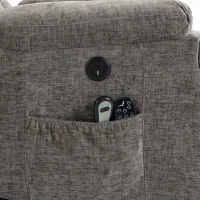 HOMCOM Relaxfauteuil met opstahulp, massage en warmte, seniorenfauteuil met brede diepe zitting en USB(m-13)