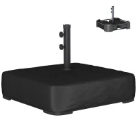 Outsunny Base per Ombrellone Riempibile con Sabbia 80 kg/Sabbia Bagnata 90 kg, per Pali di Ombrelloni da Ø48 mm, Nero(m-11)