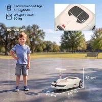 AIYAPLAY 12V Electric Wiggle Car with Pedal, Kids Electric Car with 2 Speeds, Soft Start, Music, Lights for 3-5 Years, White(m-3)