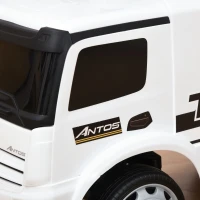 HOMCOM Rutscherfahrzeug Rutscherauto Babyrutscher Kinderfahrzeug lizenziert von Mercedes ANTOS-LKW-Stil mit Licht für Kinder von 12 bis 36 Monaten Metall PP-Kunststoff Weiß+Schwarz 62,5x28,5x45cm(m-9)