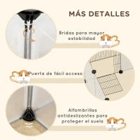 PawHut Valla para Mascotas DIY con 20 Paneles Parque para Animales Pequeños Jaula Modular para Cobayas 175x70x45 cm Blanco(m-6)