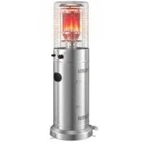 Outsunny Gas Patio Heater, 13 kW Stainless Steel Portable Propane Outdoor Heater with Pulse Ignition, Tip-over Protection, Silver(m-15)