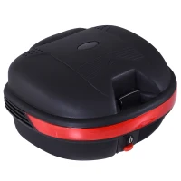 HOMCOM Baúl Moto Universal 30L + Llaves y Accesorios Equipaje Caja de Moto Topcase Casco para Motocicleta Ciclomotores Scooter(m-1)