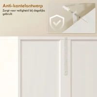 HOMCOM 174 cm hoge badkamerkast met uitklapbare wasmand en soft-close deuren, wit(m-7)