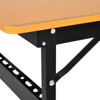 HOMCOM Banco de Trabajo Plegable con Regla Transportador Carga 100 kg 100x60x75,5 cm Natural y Negro(m-8)