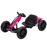 AIYAPLAY 12V Electric Go Kart for Kids with Dual Motors, Adjustable Seat, Soft Start, LED Lights, EVA Wheels, for Age 3-6, Pink(m-15)