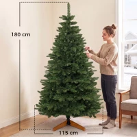 HOMCOM Árvore de Natal Artificial Abeto Nobre 961 Ramos 180cm Verde(m-3)