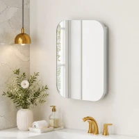 HOMCOM Bathroom Medicine Cabinet with Mirror, Bathroom Wall Cabinet with Adjustable Shelves, Soft Close Hinges, White(m-8)