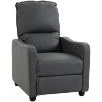 HOMCOM Manuell verstellbarer Relaxsessel 155° mit Fußstütze, PU-Leder, für Wohnzimmer und Schlafzimmer, Dunkelgrau(m-1)