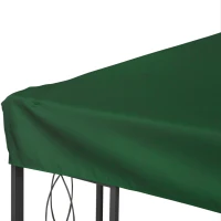 Outsunny Copertura per Gazebo 4x3 m a 2 Livelli in Poliestere con Cinghie e 10 Fori di Drenaggio, Verde(m-9)