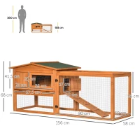 PawHut Kleintierstall Kleintierkäfig Kleintierhaus mit Asphaltdach Tannenholz Orange(m-3)