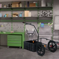 HOMCOM bagagekar voor fietstransportkar fietskar handkar staal oxford stof zwart 144 x 59 x 80 cm(m-10)