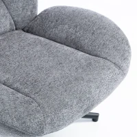 HOMCOM Draaifauteuil met Brede Zitting, Geïntegreerde Armleuningen, Chenille-look, Donkergrijs(m-10)