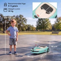 AIYAPLAY 12V Electric Wiggle Car with Pedal, Kids Electric Car with 2 Speeds, Soft Start, Music, Lights for 3-5 Years, Light Blue(m-3)