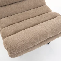 HOMCOM Sillón de salón con reposapiés regulable, giro 360°, butaca capitonada en lino, asiento amplio, marrón(m-6)