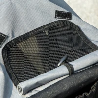 PawHut Carrito para Perros y Gatos Plegable hasta 10 kg Cochecito para Perros Pequeños de 3 Ruedas Grandes de Goma Gris(m-5)