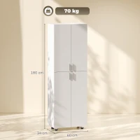HOMCOM Armario Guardarropa con 4 Puertas, 180 cm, Blanco(m-3)