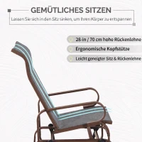 Outsunny Metalen schommelstoel relaxstoel tuinstoel tuin schommel stoel bruin(m-5)