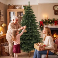 HOMCOM Árvore de Natal Artificial Abeto Nobre 1161 Ramos 210cm Verde(m-4)