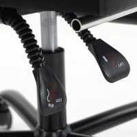 HOMCOM Chaise Bureau Ergonomique Inclinable, Fauteuil de Bureau en PU, Accoudoirs Synchronisés, Hauteur Réglable, Noir(m-15)