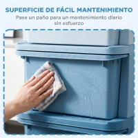 HOMCOM Torre de Almacenamiento Infantil con 3 Cajones, Organizador de Juguetes para Niños de +3 Años, con Bordes Redondeados y Asas, para Guardería, Sala de Juegos, Dormitorio, 37x37x56,5 cm, Azul(m-7)