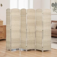 HOMCOM Paravent intérieur en bois 6 panneaux séparateur de pièce pliable pour salon chambre 270 x 180 cm Chêne(m-5)