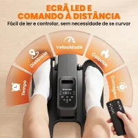 SPORTNOW Mini Elíptica Elétrica para Uso Sob Secretária com 12 Níveis Programas Automáticos Controlo Remoto e Ecrã LED Preto(m-5)