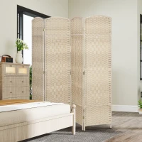HOMCOM Paravent intérieur en bois 4 panneaux séparateur de pièce pliable pour salon chambre 180 x 180 cm chêne(m-8)