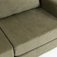 HOMCOM Canapé Convertible 2 Places 4 en 1, Canapé-Lit Compressé en Chenille 208 cm avec Assise Large, 2 Oreillers, Vert(m-13)