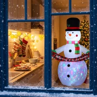 Outsunny Bonhomme de Neige Gonflable de Noël 205 cm avec LED et Musique Décoration de Noël pour Jardin Patio Terrasse Maison(m-5)