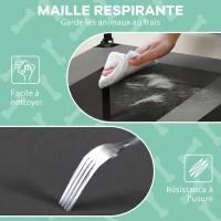 PawHut Lit pour chien chat sur pieds grand confort velum anti-UV oxford sac de transport inclus 91 x 76 x 85 cm gris(m-6)