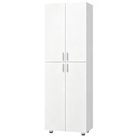 HOMCOM Guarda-roupa com 4 Portas Capacidade de Peso Total de 70 kg 60x34x180 cm Branco(m-7)