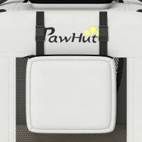PawHut Sac de transport pour chien souple avec sangle de sécurité, coussin lavable et gamelle pliable, gris clair(m-12)