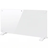 HOMCOM Aquecedor Elétrico 2000 W Termoconvector Elétrico de Parede e Chão Compatível com Alexa Branco(m-1)