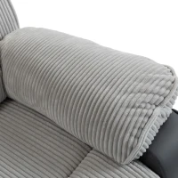 HOMCOM Power Lift Chair for Elderly, Corduroy Recliner with Wide Seat, High Back, USB Port, Side Pockets, Light Grey(m-12)