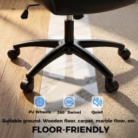HOMCOM Chaise Bureau Ergonomique avec Accoudoirs Relevables, Fauteuil de Bureau en PU, Hauteur Réglable, Fonction Bascule, Noir(m-4)