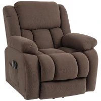 HOMCOM Fauteuil Releveur Électrique, Massage et Chauffage, Repose-Pieds, Dossier Inclinable, Télécommande, 93x104x100cm, Marron(m-17)