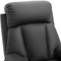 HOMCOM Relaxfauteuil met Ligfunctie, Handmatig Verstelbare TV-Fauteuil van Kunstleer voor Woonkamer, Zwart(m-11)