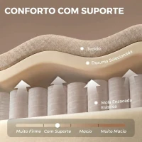 HOMCOM Sofá Chaise Longue Reversível de 3 Lugares com 2 Almofadas, Tecido Efeito Linho, Estrutura em Aço, 242x156x87 cm, Bege(m-6)