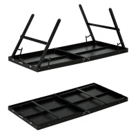 SPORTNOW Tavolo Ping Pong Pieghevole con Maniglia da Trasporto, in Alluminio e Legno, 152x76x72 cm, Nero(m-8)
