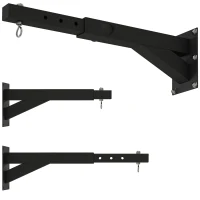 SPORTNOW Boxsackhalterung, 5-stufig längenverstellbar, Wandmontage, bis 60 kg, Stahl, Schwarz(m-12)