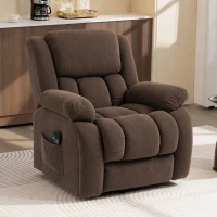 HOMCOM Fauteuil Releveur Électrique, Massage et Chauffage, Repose-Pieds, Dossier Inclinable, Télécommande, 93x104x100cm, Marron(m-2)