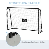 HOMCOM Porta da calcio da esterno con bersaglio, 186x62x123 cm, nero(m-5)