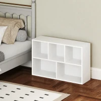 HOMCOM Bibliothèque étagère de rangement avec 5 compartiments, pour salon chambre à coucher bureau, 50x24x80cm, blanc(m-2)
