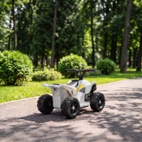 AIYAPLAY Kinder Quad Elektro 6V Kinderquad mit Lithium-Akku Vorwärtsfunktion Lenkerknopf-Steuerung 1,5-2 Jahre Weiß(m-9)