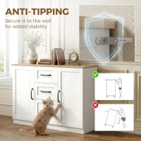 HOMCOM Sideboard Storage Cabinet, Modern 110 cm Buffet Storage Cabinet with 3 Drawers and 2 Soft Close Doors, White(m-7)
